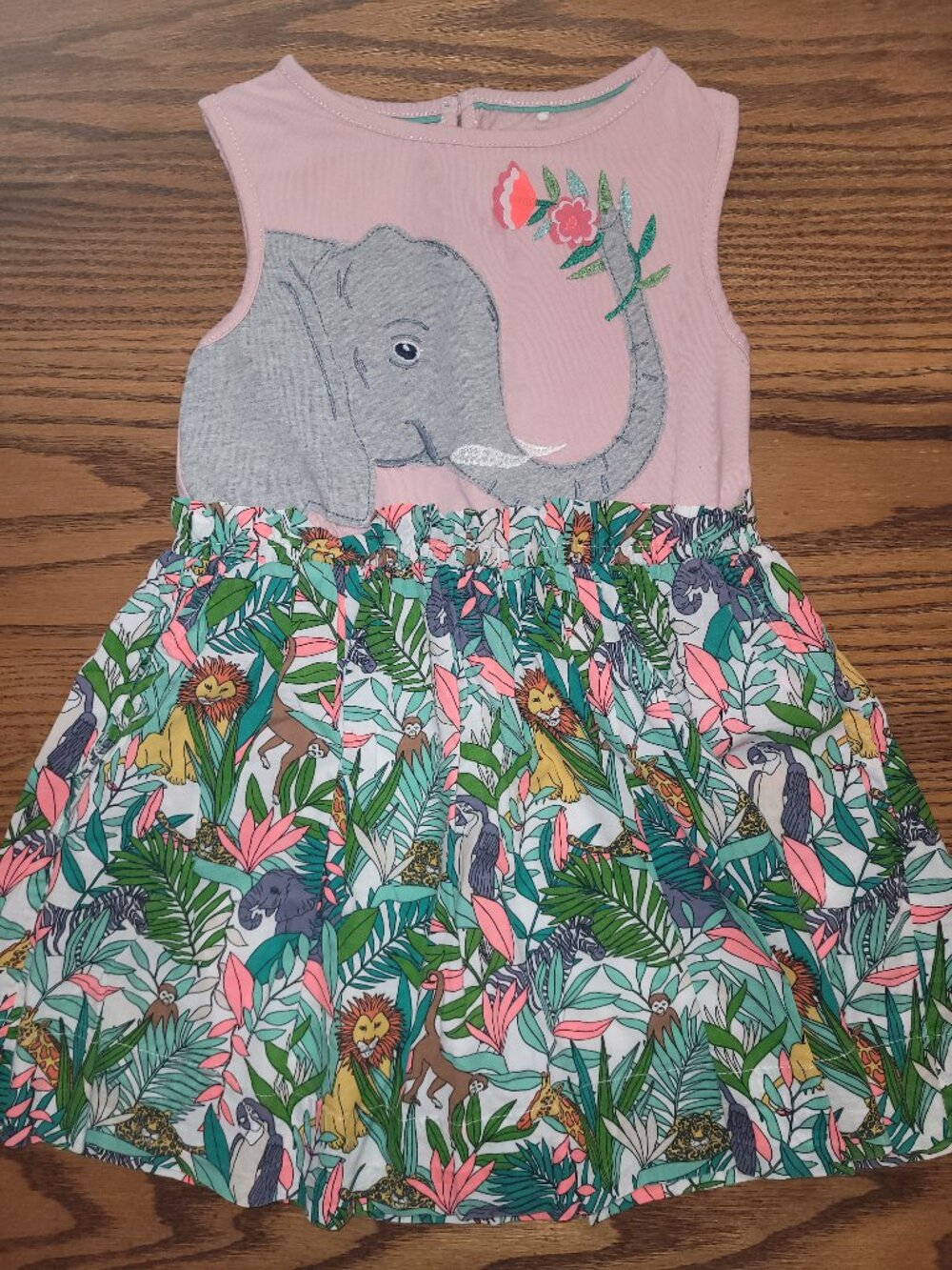 Mini Boden Elephant Dress - Size 4-5. Flowers Lions Leopard Monkey Giraffe Zebra